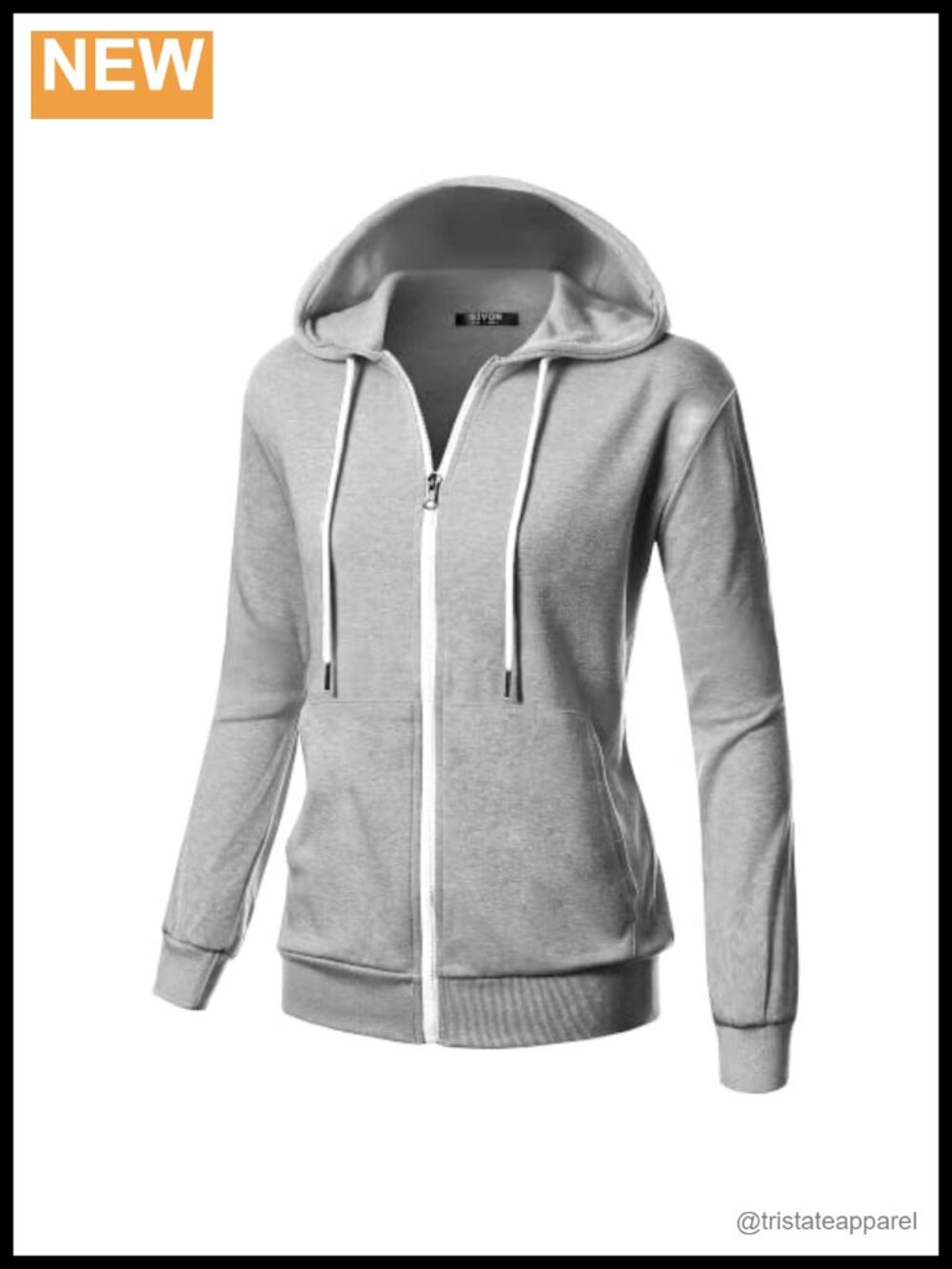 Women's Cotton Blend Full Zip Hoodie Soft Basic Long Sleeve Casual